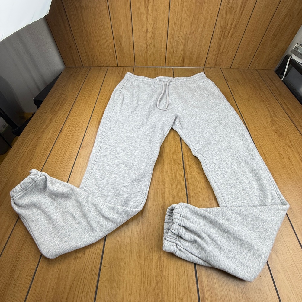 Hollister California Mens XL Grey Heather Jogger Sweatpants Drawstring Fleece